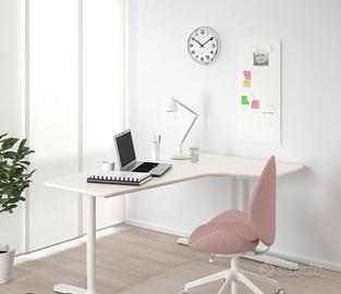 Scrivania angolare ikea bekant bianca
