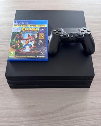 PlayStation 4 pro 1TB+controller wireless +crash