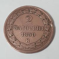 Moneta 1850 2 Baiocchi Stato Pontificio Pio IX