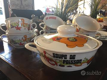 Servizio zuppa di pesce