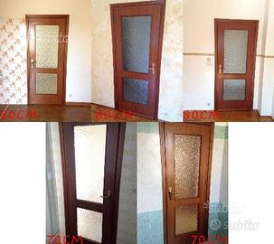 3 porte interne legno mogano con vetro h 210 x 80