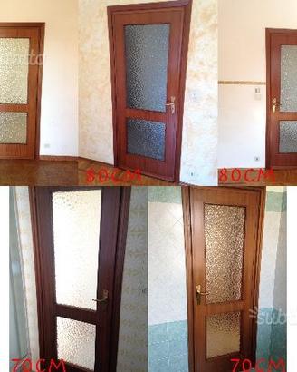 3 porte interne legno mogano con vetro h 210 x 80