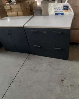 Mobiletti in metallo con  top in legno 80x50x53