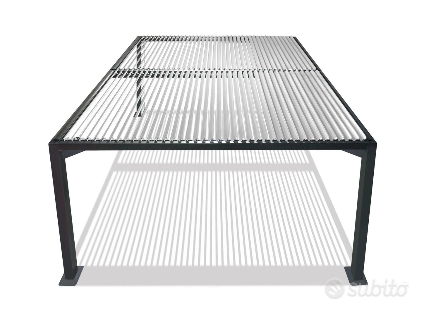 Pergola gazebo in alluminio 3x3 metri Nero/Bianco Giardino e Fai da