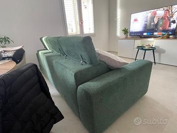 Divano angolare Poltrone Sofà verde – chaise-longu