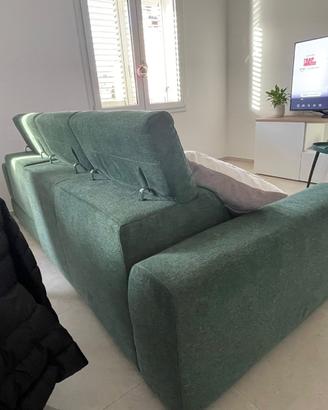 Divano angolare Poltrone Sofà verde – chaise-longu
