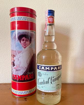Bottiglia Cordial Campari con confezione in latta
