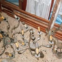 Lampadari vintage in  ferro e ceramica