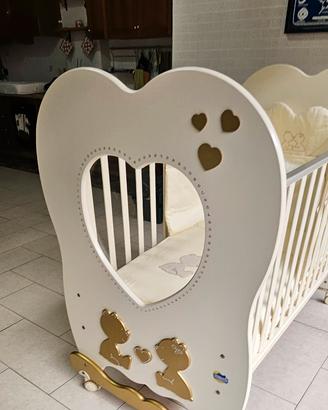 culla " cuore di mamma" linea swarovsky  panna
