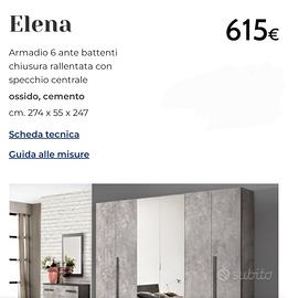 Armadio 6 Ante e Cassettiera Nuovo 