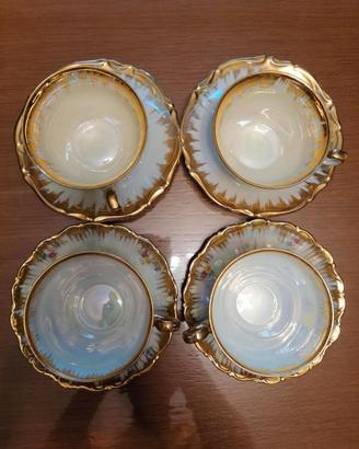TAZZINE DA TE' VINTAGE DECORATE IN ORO ZECCHINO