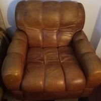 Poltrona Joe DiMaggio in pelle marrone anni ’60