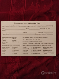 Electronic Arts registration card