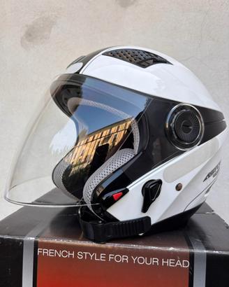 Casco Astone DJ10 Graphic White/Black, Taglia S