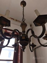 lampadario ottone antico 