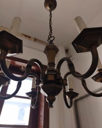 lampadario ottone antico 