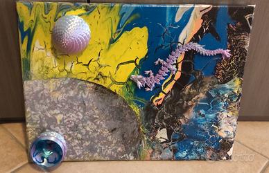 diorama pittura acrilica 3D drago - astrattismo