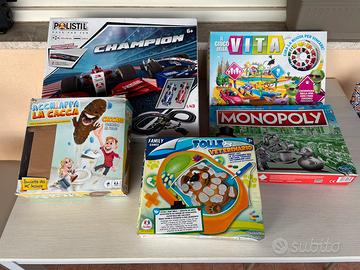 Lotto 4 giochi da tavolo + pista Polistil