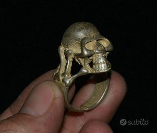 VECCHIO ANELLO SS TESCHIO ARGENTO REGOLABILE