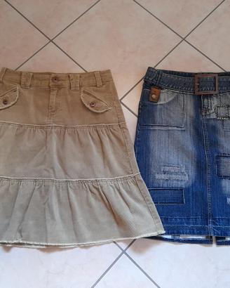 Gonna in jeans con toppe/Gonna vellutino PROMODE