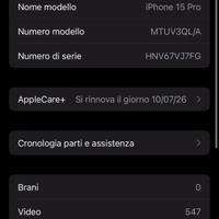 iPhone 15 pro 128gb con AppleCare attiva