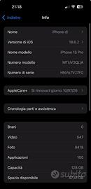 iPhone 15 pro 128gb con AppleCare attiva