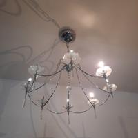lampadario moderno cromato