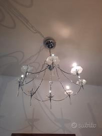 lampadario moderno cromato