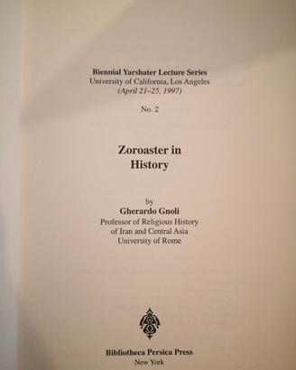 Zoroaster in History - Gherardo Gnoli
