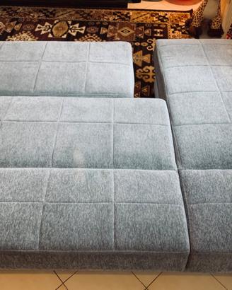 Divano letto con penisola e doppio contenitore Riv