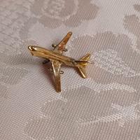 Collezioni Spilla pin aereo dorato Boeing argento 