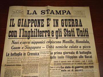 GIORNALE 1941: ATTACCO GIAPPONE A PEARL HARBOR