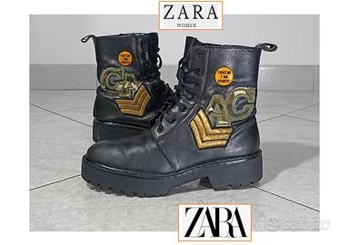 Anfibi militari pelle Zara Stivaletti 38 leather