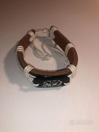 Braccialetto portafortuna con elefante in cordino