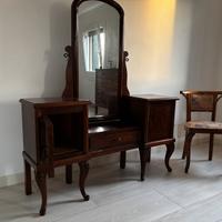 Toeletta vintage con specchio + comodini e sedia