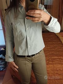 Camicetta azzurra manica lunga con polsino 