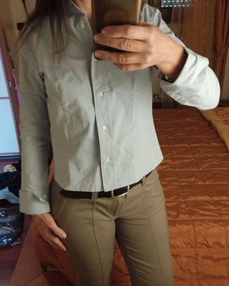 Camicetta azzurra manica lunga con polsino 