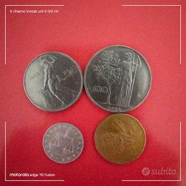 4 monete del 1956/57 in lire italiane