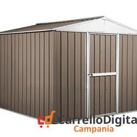 Box porta attrezzi lamiera 276x260cm 7 mq tortora
