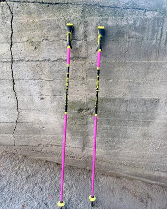 Bastoncini Leki misura 120 fucsia e paracolpi leki