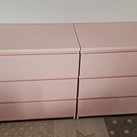 Due cassettiere Ikea rosa