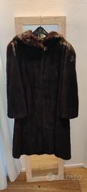Pelliccia vera di visone con cappuccio
