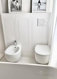 Coppia Sanitari Sospesi WC + Bidet – Ceramica Matt