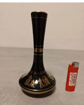 Vaso Fakiolas Grecia 24K Gold nero oro vintage