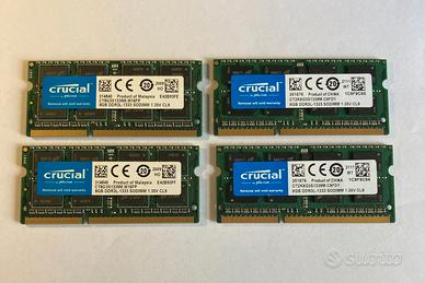 RAM Crucial Micron 4x8 GB DDR3L-1333 SODIMM 1.35V