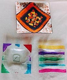 Svuota Tasche PIATTINO MULTICOLOR IN VETRO Soffiat