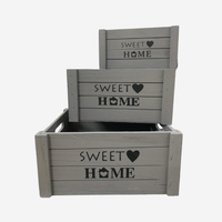 Set 3 cassette in legno grigio – varie dimensioni