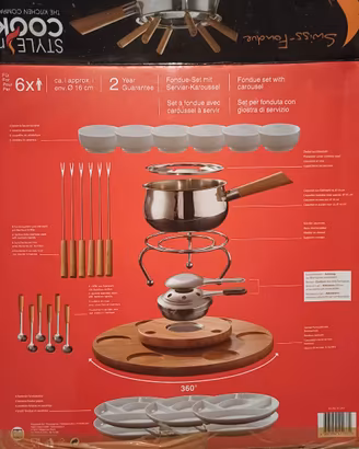 Set per fonduta, mai usato ma senza ceramiche