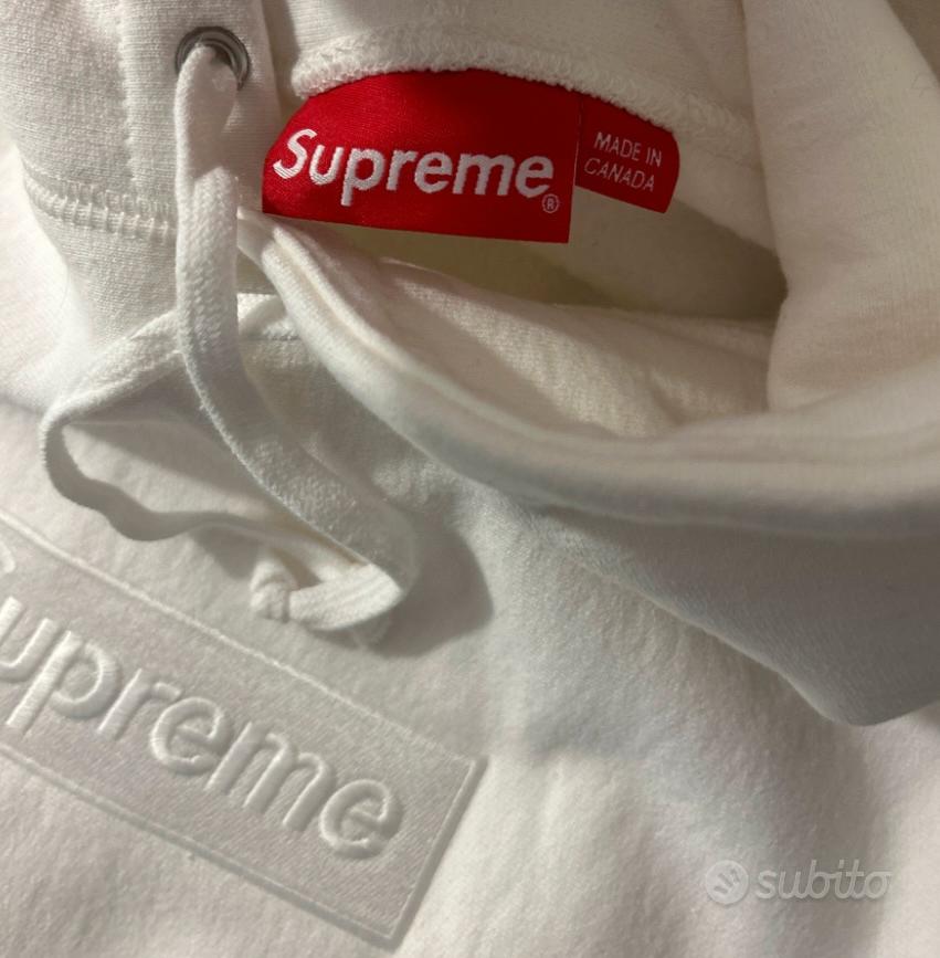 Felpa supreme cheap bianca originale