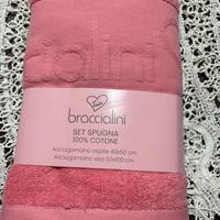 Coppia asciugamani Braccialini rosa